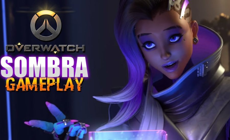 SOMBRA!!! NEW OVERWATCH HERO (ALL SKINS) - GAMEPLAY