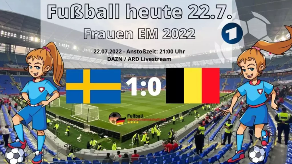 Soccer today 22.7. 10 Sweden vs Belgium Football Women EM 2022