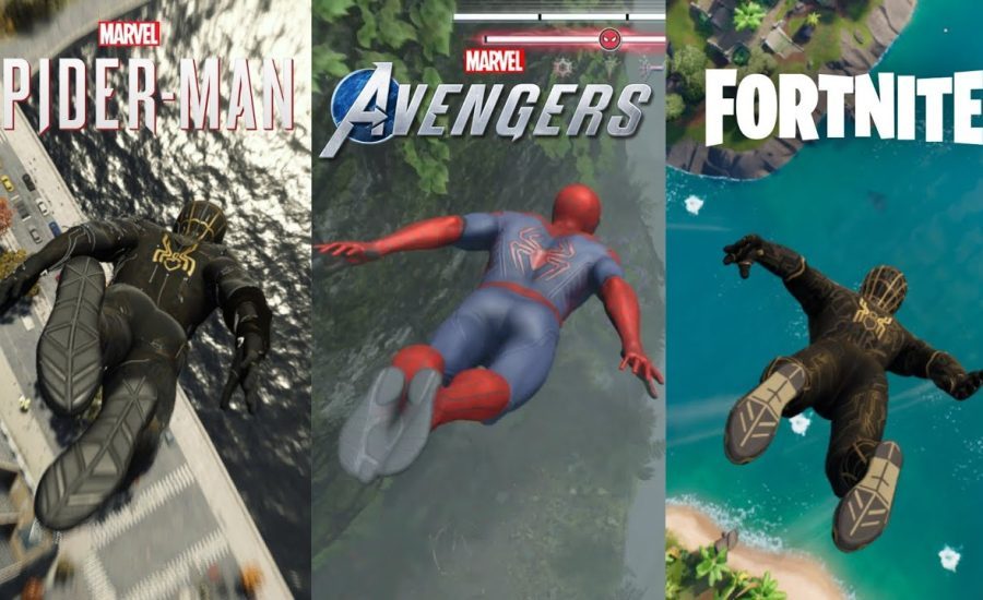 Spider-Man Diving From Highest Point In Fortnite,Avengers game And Spiderman | PS5