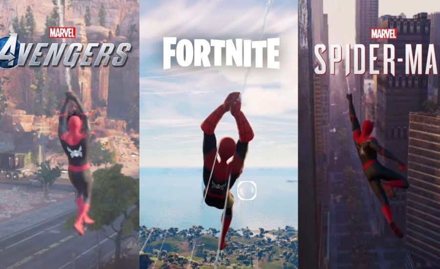 Spider-Man Swinging Comparison In Fortnite,Marvel's Avengers Game And Marvel's Spider-Man PS5