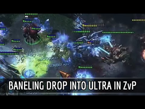 StarCraft 2: Baneling drop into Ultra in ZvP