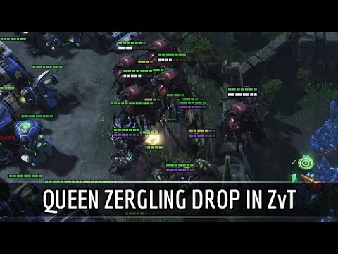 StarCraft 2: Queen Zergling drop in ZvT