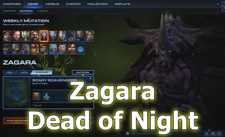 Starcraft 2 Mutation: Zerg Zagara em Dead of Night