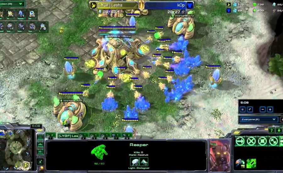 Starcraft Heart of the Swarm - DreamHack Qualifiers LYGF vs KoP Game 2