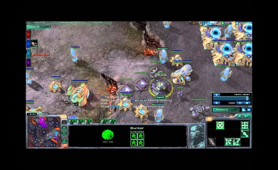 Starcraft II 2 vs 2 commentary by Potatobob ZfragD 1st Match