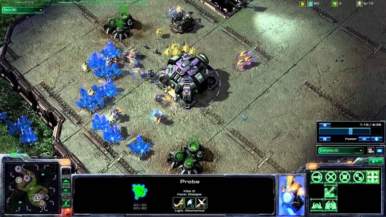 Starcraft II : Insta-win vs A.I. with probes. 3VA.I.