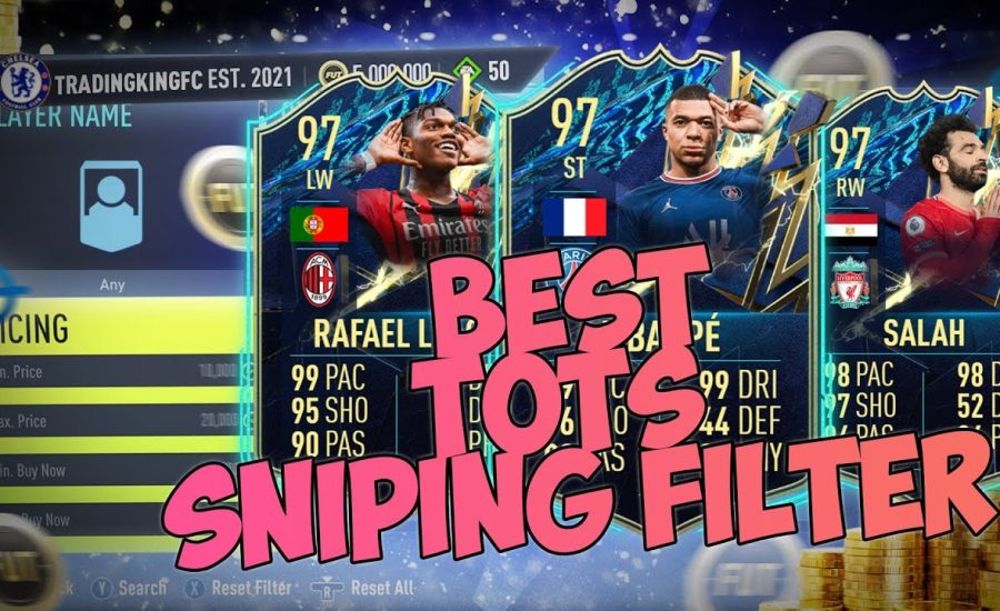 THE BEST TOTS SNIPING FILTER ON FIFA 22! MAKE 10K PER CARD & 100K PER HOUR! HOW TO SNIPE TOTS CARDS!