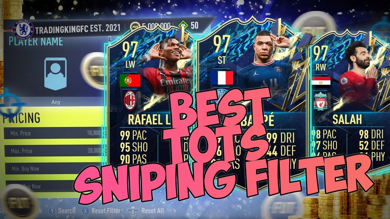 THE BEST TOTS SNIPING FILTER ON FIFA 22! MAKE 10K PER CARD & 100K PER HOUR! HOW TO SNIPE TOTS CARDS!