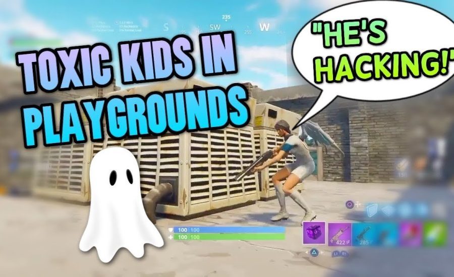 TOXIC KIDS CALL ME A HACKER! INVISIBLE GLITCH TROLLING - Fortnite Playgrounds Funny Moments