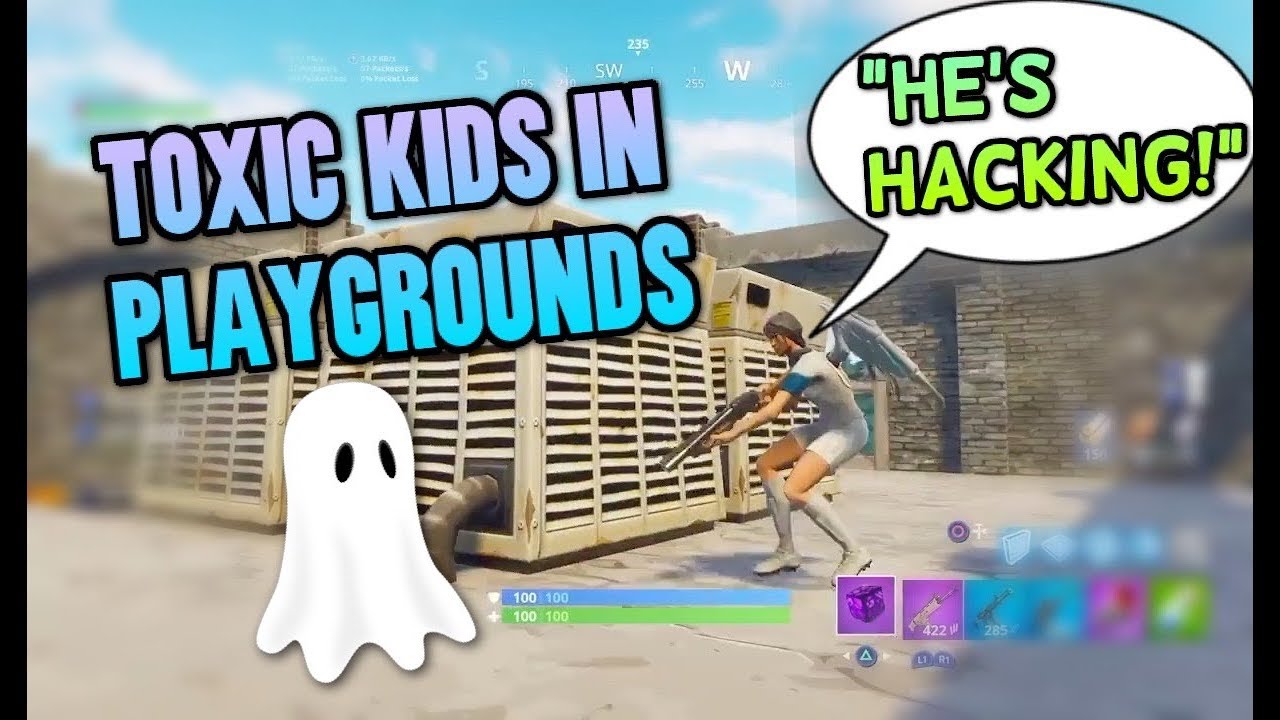 TOXIC KIDS CALL ME A HACKER! INVISIBLE GLITCH TROLLING - Fortnite Playgrounds Funny Moments