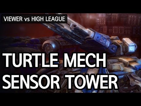 Turtle mech with Sensor tower vs Zerg l StarCraft 2: Legacy of the Void l Crank