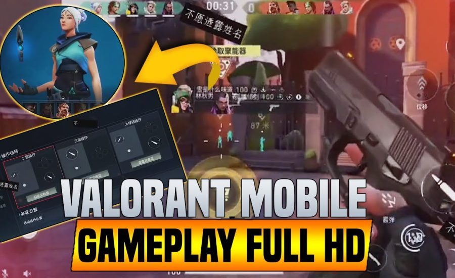 VAZOU VALORANT MOBILE GAMEPLAY FULL HD l CHARACTER SELECTION l HUD CONFIGURATION TEST ALPHA ANDROID