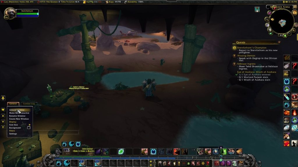 how to move general chat on World of warcraft