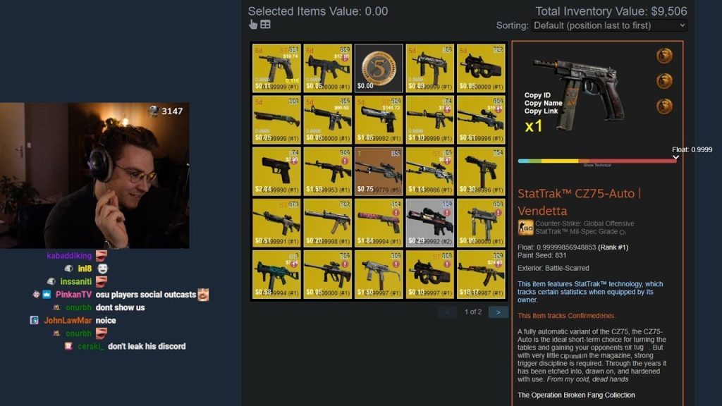 the world’s highest float csgo inventory