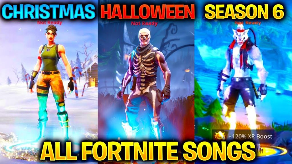 ALL FORTNITE THEME SONGS! *EMOTIONAL * (Season 1, Halloween, Christmas, Season 6)