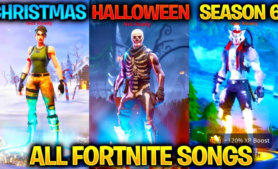 ALL FORTNITE THEME SONGS! *EMOTIONAL * (Season 1, Halloween, Christmas, Season 6)