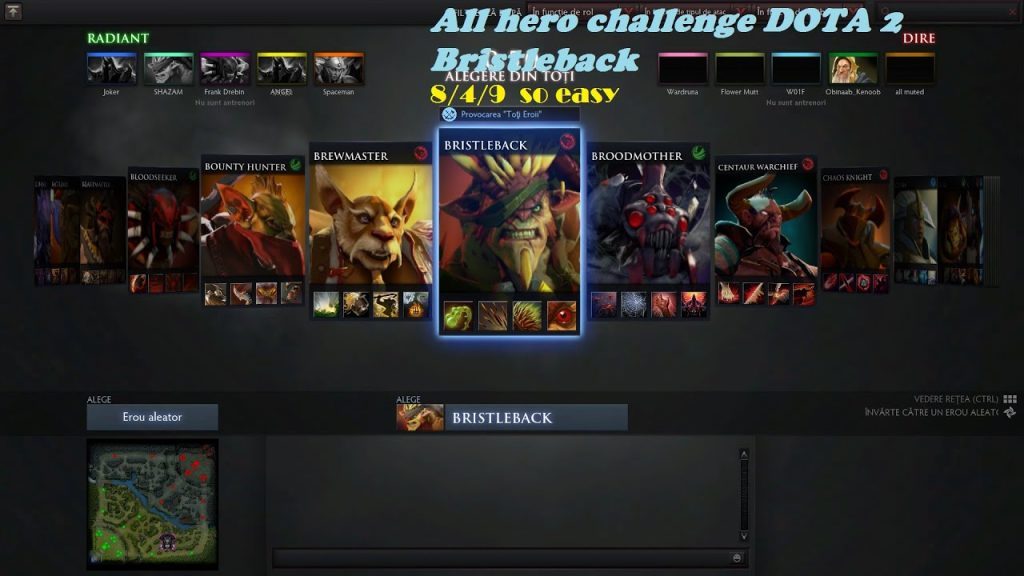 All hero challenge DOTA 2  Bristleback