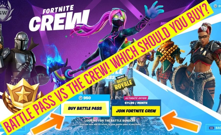 BEFORE YOU BUY THE CREW IN FORTNITE! FORTNITE BATTLE PASS VS THE FORTNITE CREW MONTHLY SUBSCRIPTION!