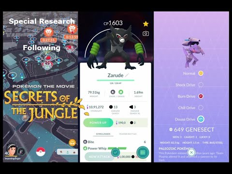 Catching Zarude & Genesect (Douse Drive) in Pokemon Go | Special Research