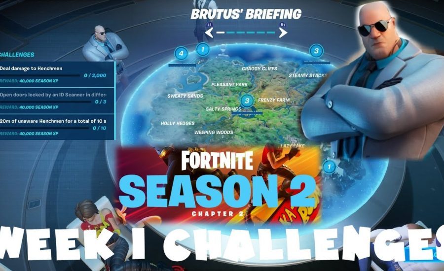 (Chapter 2) ALL Week 1 Challenges Guide - Season 2 - Fortnite Battle Royale (Brutus Briefing Pt 1)