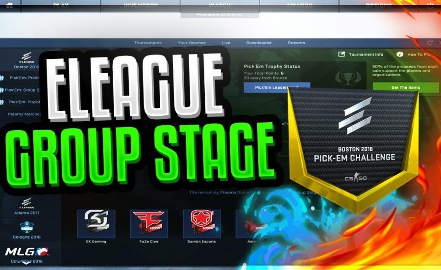 ELEAGUE Major: Boston 2018 Pick' Em Group Stage Predictions (EASY GOLD TROPHY)