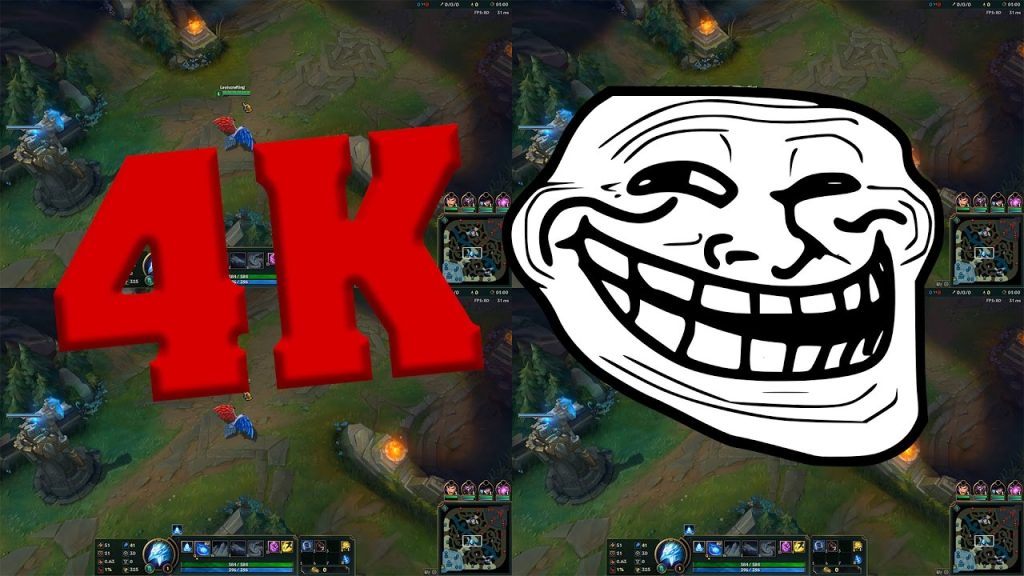 Epic League of Legends 4K Gameplay [Warning! Low Quality. Clickbait.]