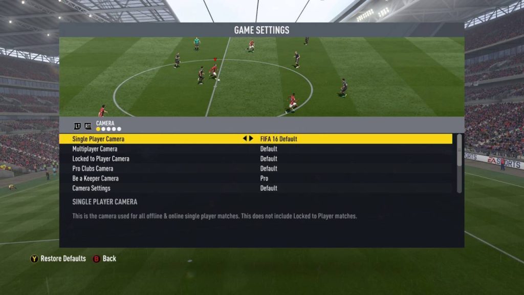 FIFA 17 HOW TO CHANGE THE CAMERA AND VIEW SETTINGS