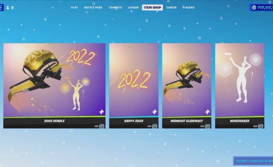 Fortnite New Years 2022 Cosmetics Item Shop Showcase!!