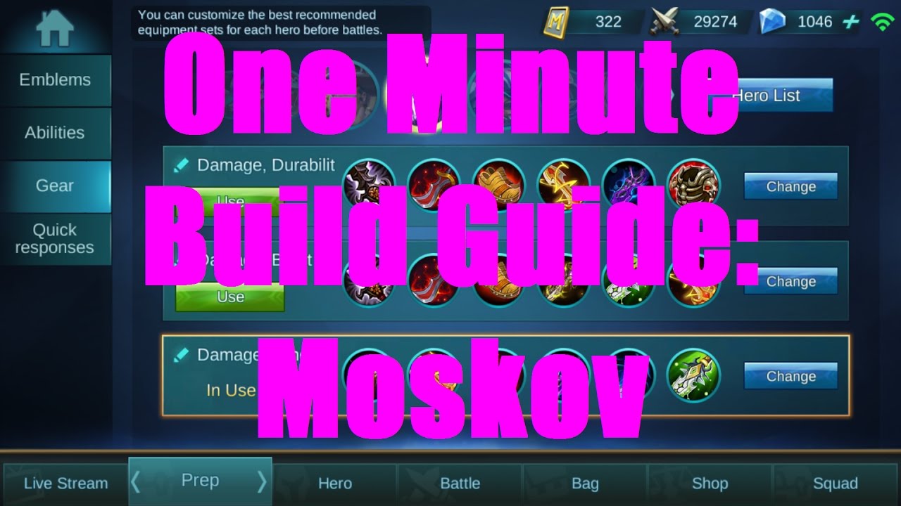 Moskov: One Minute Build Guide - Mobile Legends