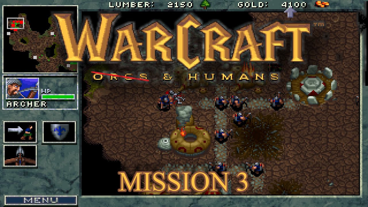 Old Games - Warcraft 1 (PC DOS) / Humans #3 No Commentary 4K