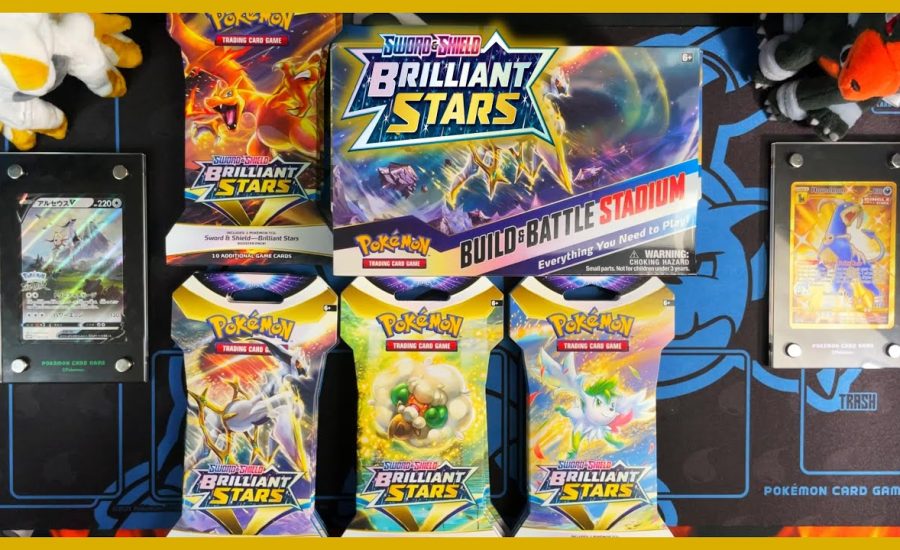 *Rainbow VSTAR + Secret* Pokemon Brilliant Stars Sleeved Booster VS Build & Battle Stadium *OPENING*