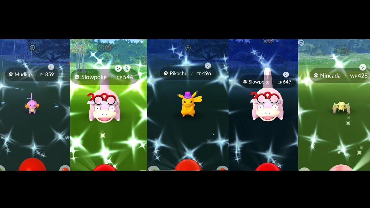 SHINY NEW YEARS SLOWPOKE AND PIKACHU! - Pokemon GO Shiny Compilation #190