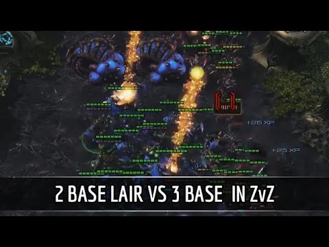 StarCraft 2: 2 base Lair vs 3 base in ZvZ