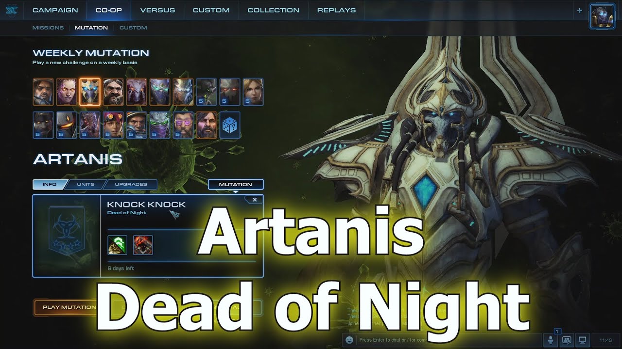 Starcraft 2 Mutation: Protoss Artanis em Dead of Night