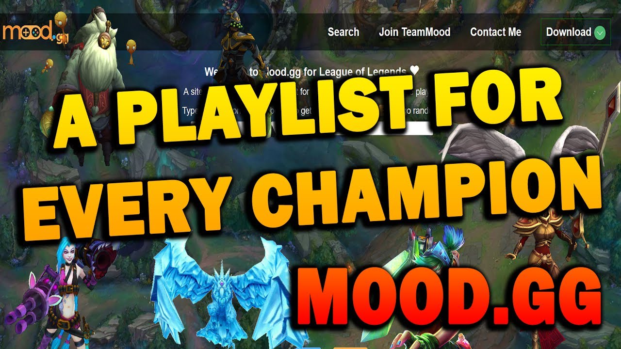 A PLAYLIST FOR EVERY LEAGUE OF LEGENDS CHAMPION?! - Mood.gg