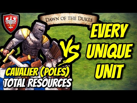 CAVALIER (Poles) vs EVERY UNIQUE UNIT (Total Resources) | AoE II: Definitive Edition