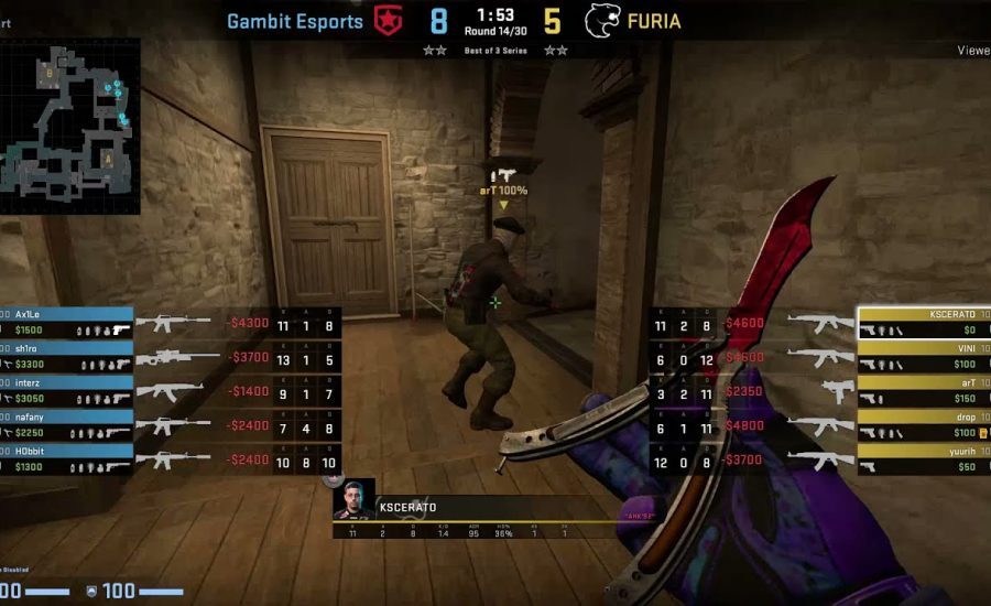 CS:GO POV Demo FURIA KSCERATO (31/19) vs Gambit (de_inferno)