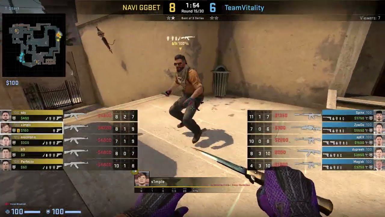 CS:GO POV Demo NaVi S1mple (25/17) vs Vitality (de_mirage) @ BLAST Premier Fall Groups 2022