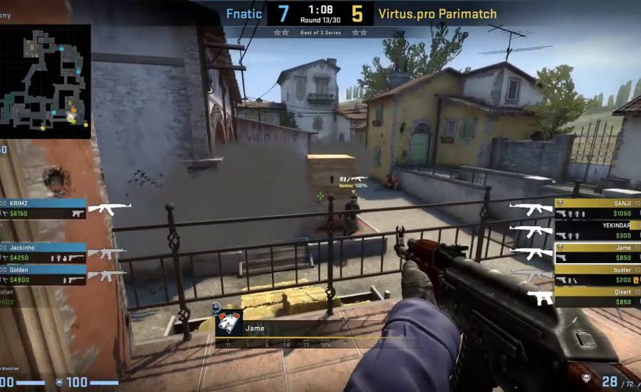 CS:GO POV Demo Virtus.pro Jame (24/16) vs Fnatic (de_inferno)