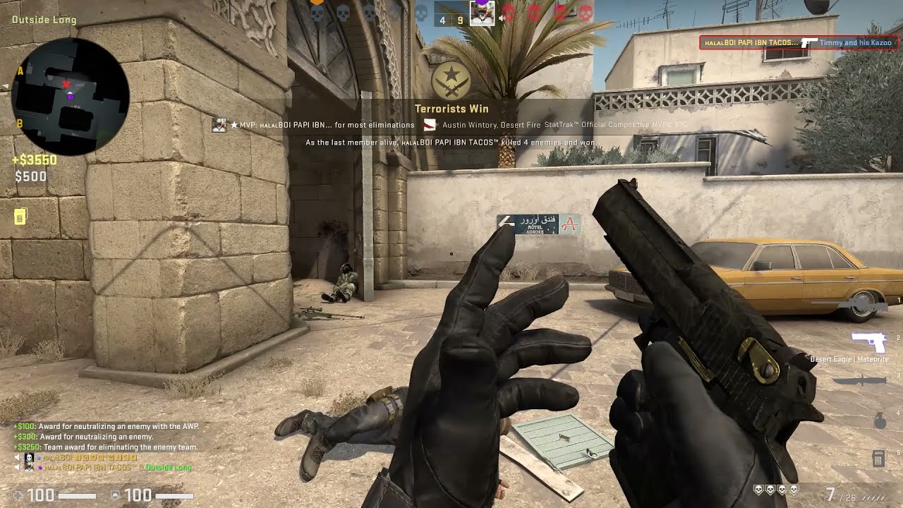 Counter strike  Global Offensive - 1v 4 awesome clutch