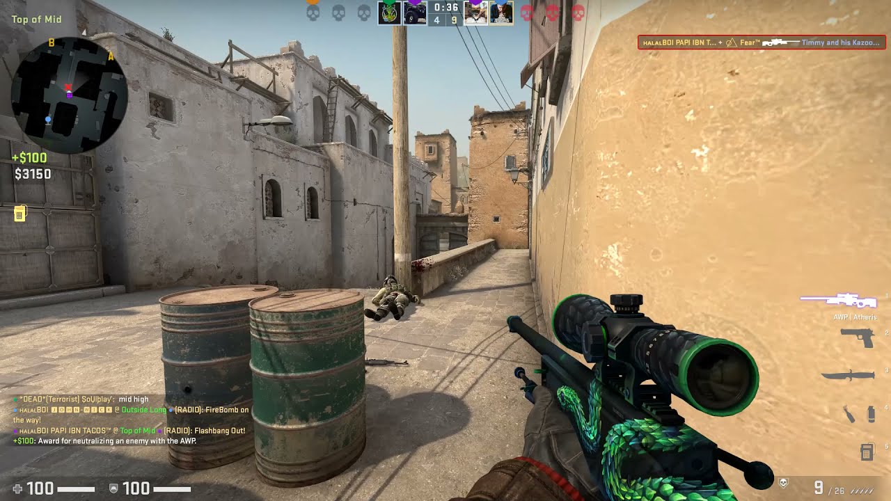 Counter strike  Global Offensive - 3 v 2 clutch awper