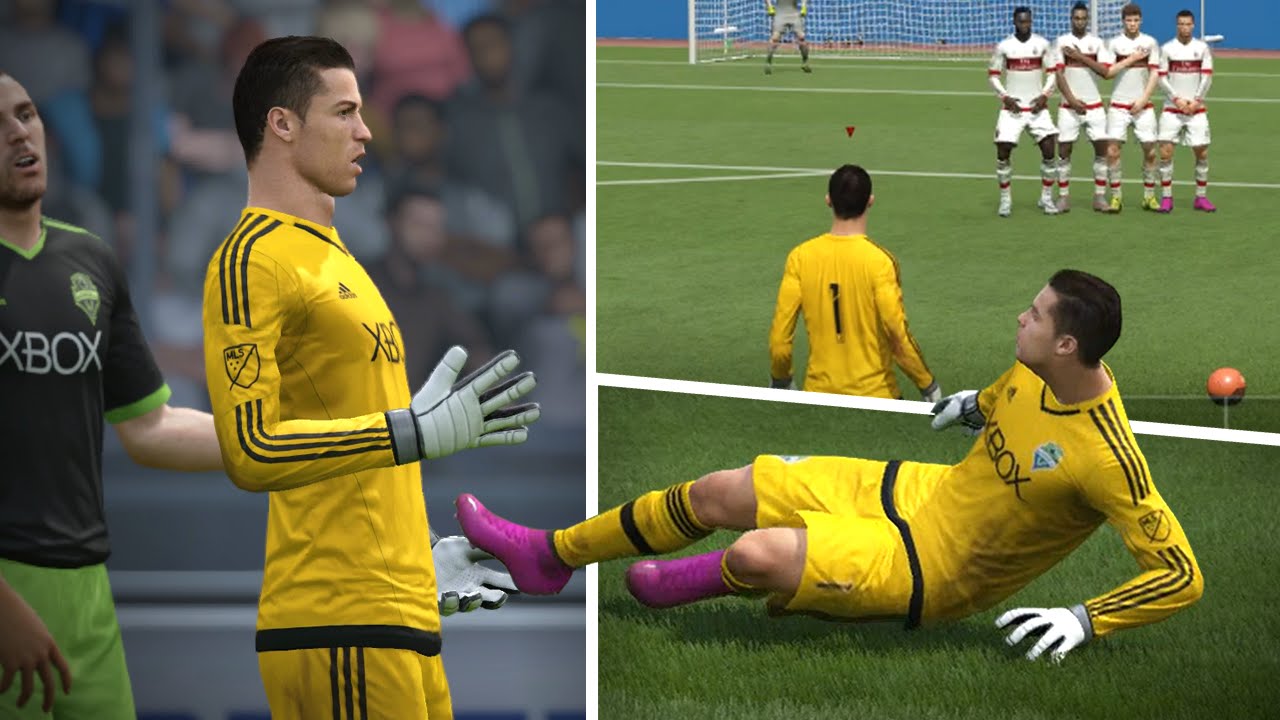 FIFA 16 - BEST GOALKEEPER FREE KICK EVER! TOTY RONALDO PLAYING AS GOALKEEPER !!!