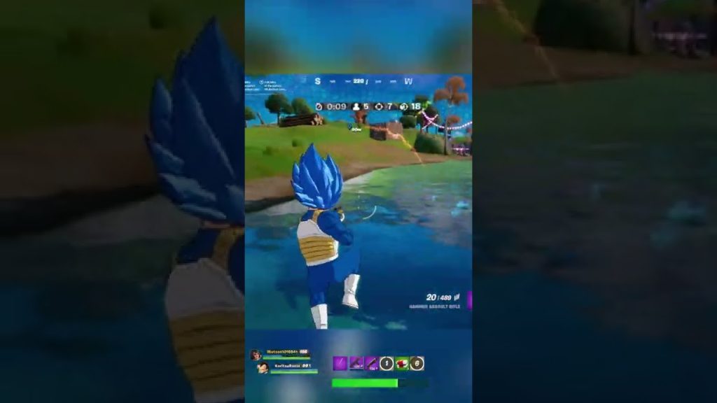 Fortnite x Dragon Ball Z vegeta has a different gattling gun