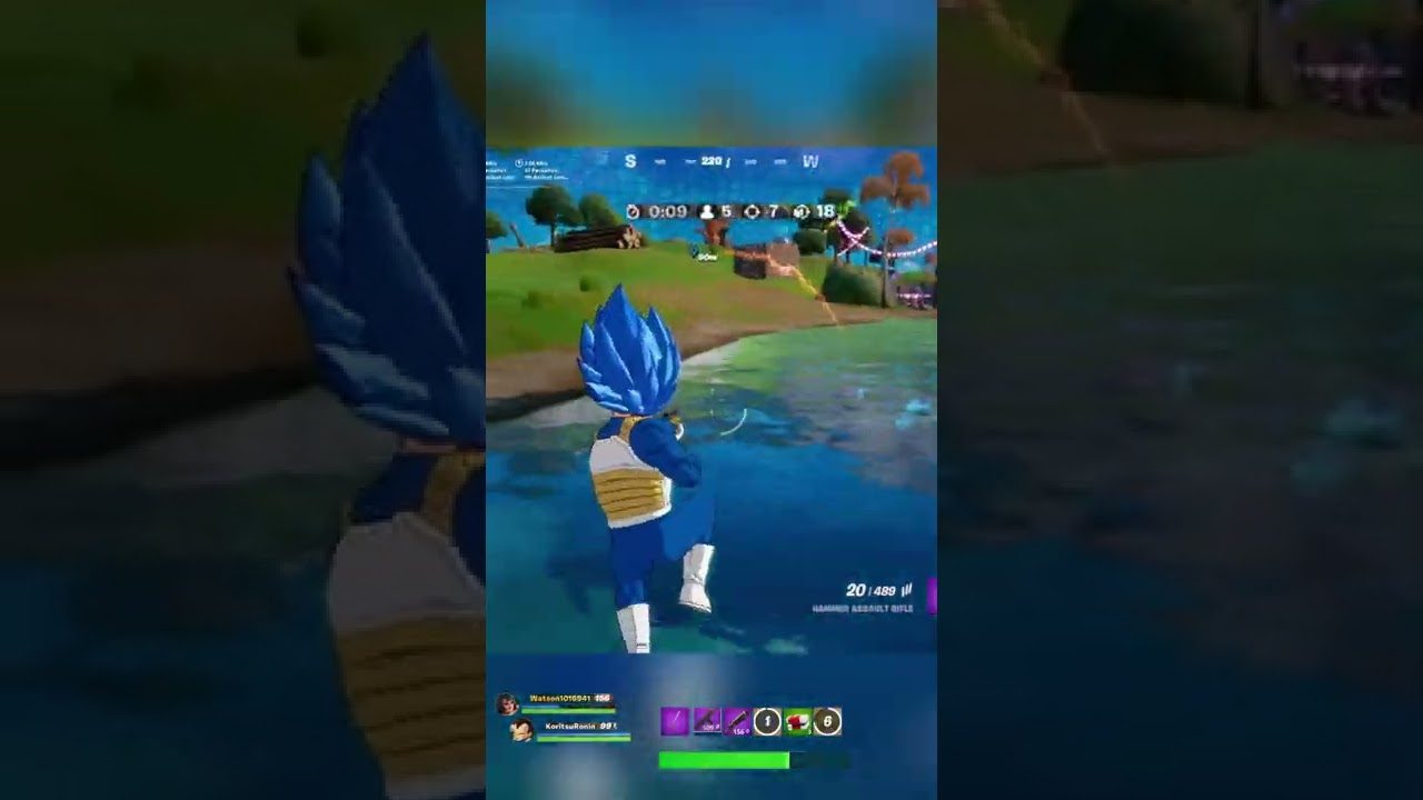 Fortnite x Dragon Ball Z vegeta has a different gattling gun