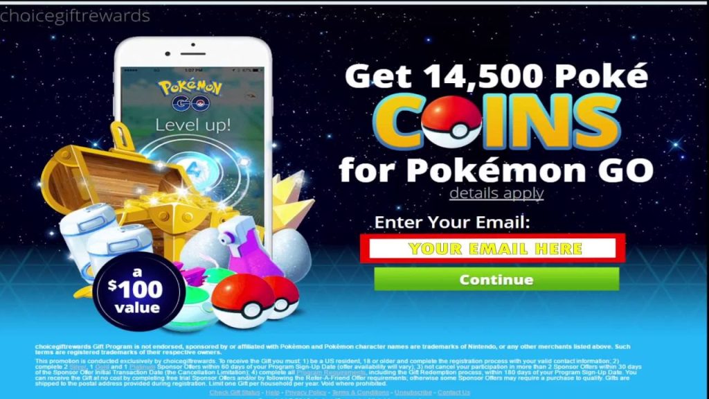 Free  Pokemon Go Pokecoins ! Get Free Pokemon Go Pokecoins Worth 100$