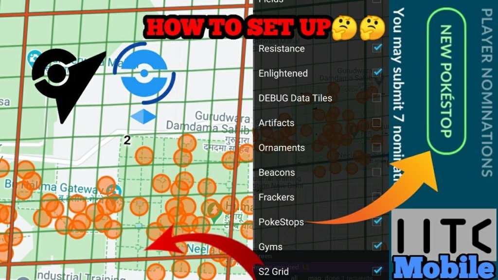 How to Setup IITC Mobile Plugin for Pokemon Go | Intel Map with S2, S14, S17 Cell Setup in Hindi