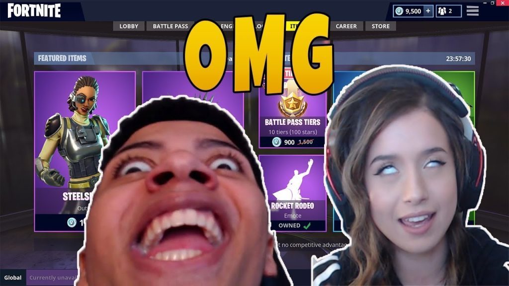 MYTH & POKIMANE REACTS TO NEW "STEELSIGHT" SKIN & "RUSTY RIDER" GLIDER | FORTNITE 27.04.