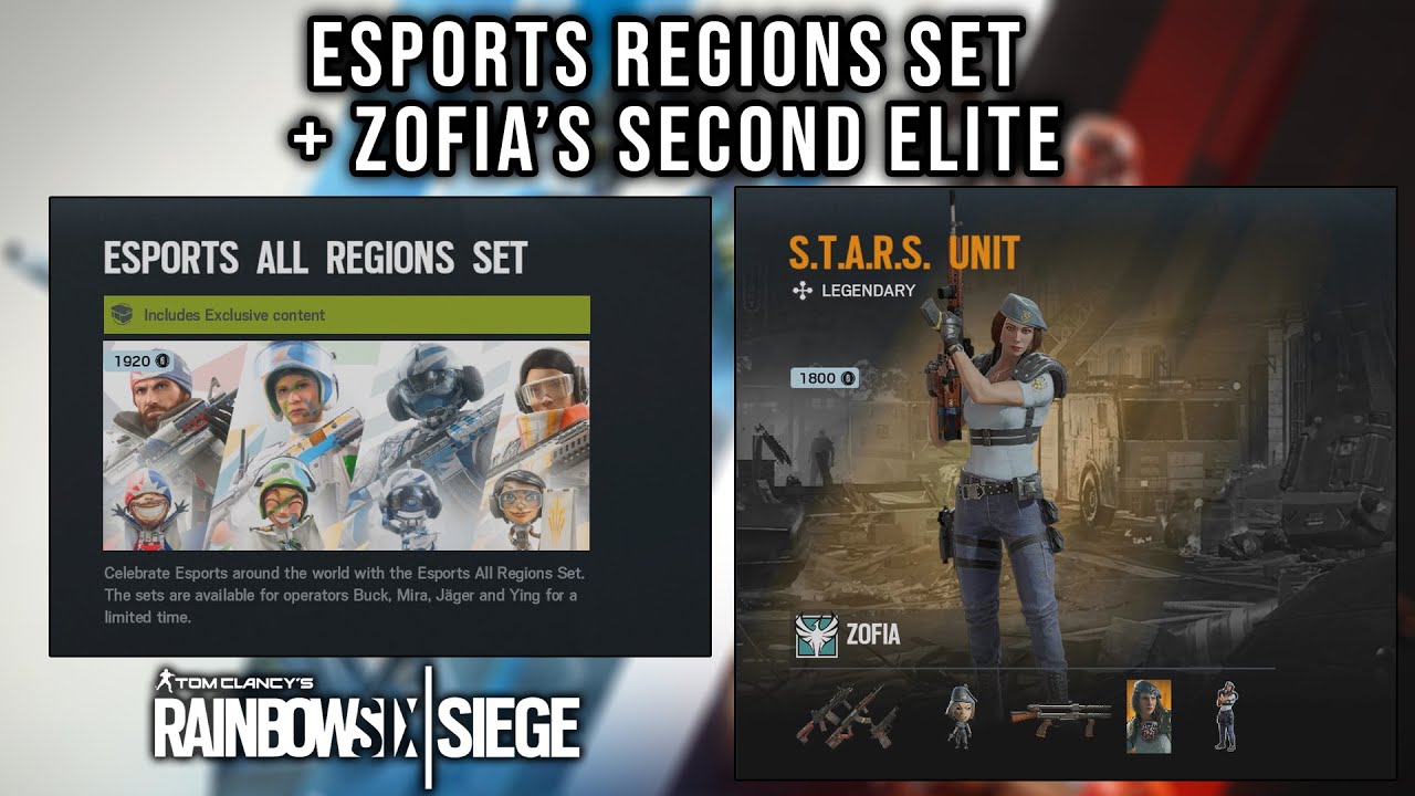 NEW ESPORTS REGION SETS + ZOFIA'S 2ND ELITE! | Rainbow Six Siege