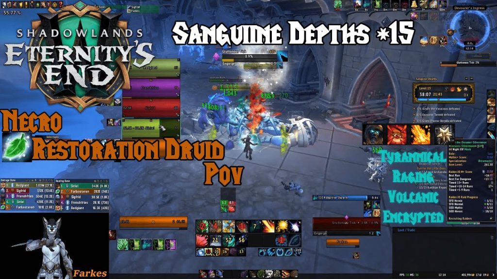 Necro Restoration Druid POV | Sanguine Depths +15 | World Of Warcraft Shadowlands 9.2