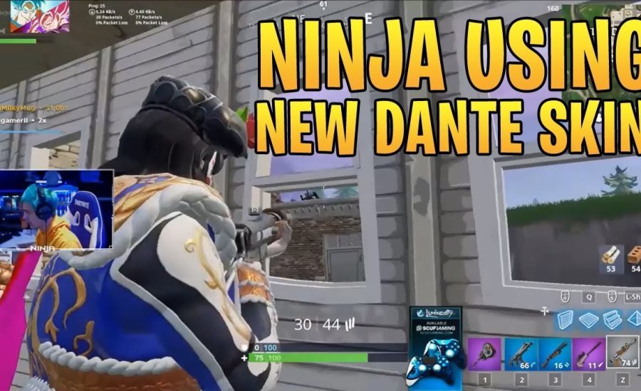 Ninja Using New Dante Skin, INSANE Finish - Fortnite Gameplay